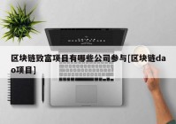 区块链致富项目有哪些公司参与[区块链dao项目]