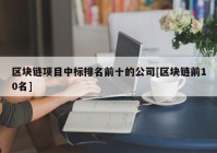 区块链项目中标排名前十的公司[区块链前10名]